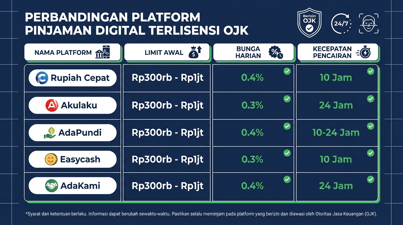 Daftar pinjol plafon 500 ribu cair cepat di bawah 24 jam