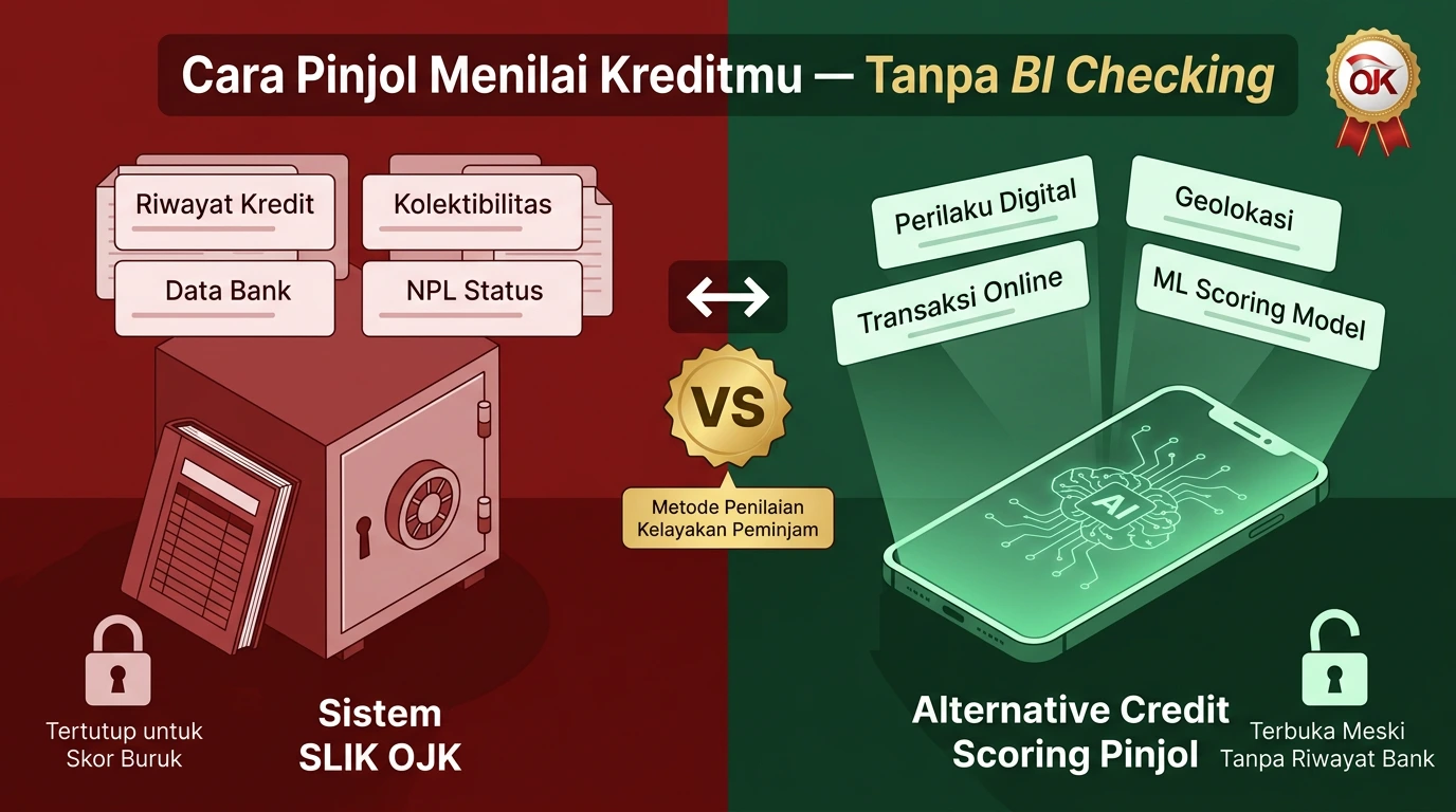Perbedaan sistem penilaian BI checking SLIK OJK dengan alternative credit scoring pinjaman online