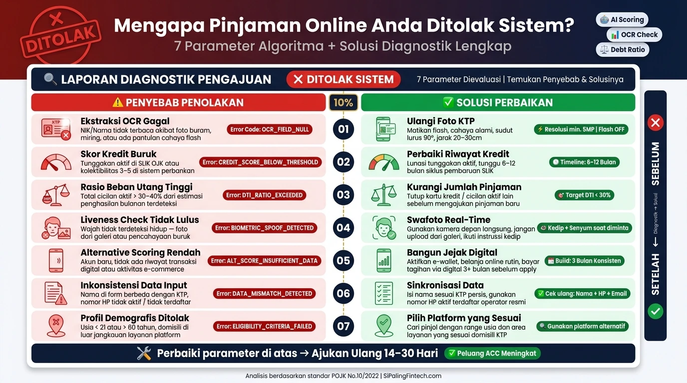 Daftar penyebab utama dan solusi pengajuan pinjaman online ditolak oleh sistem algoritma fintech