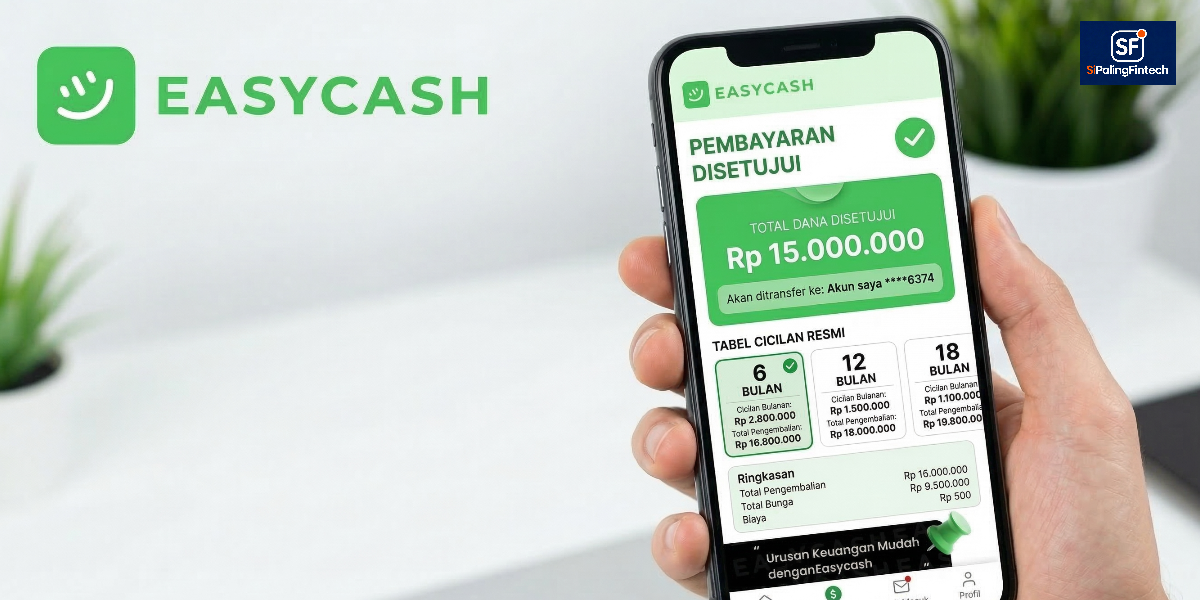Tangkapan layar antarmuka persetujuan pinjaman kilat aplikasi Easycash berizin OJK.