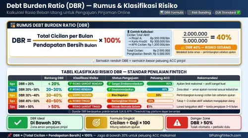 Rumus dan simulasi tabel klasifikasi risiko rasio utang DBR untuk syarat pengajuan pinjaman online