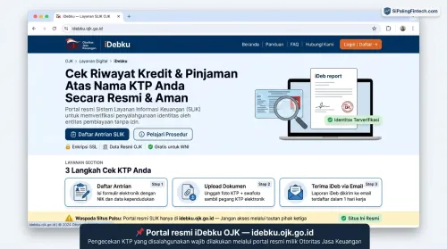 Portal resmi iDebku OJK untuk mengecek riwayat KTP yang dipakai pinjol.